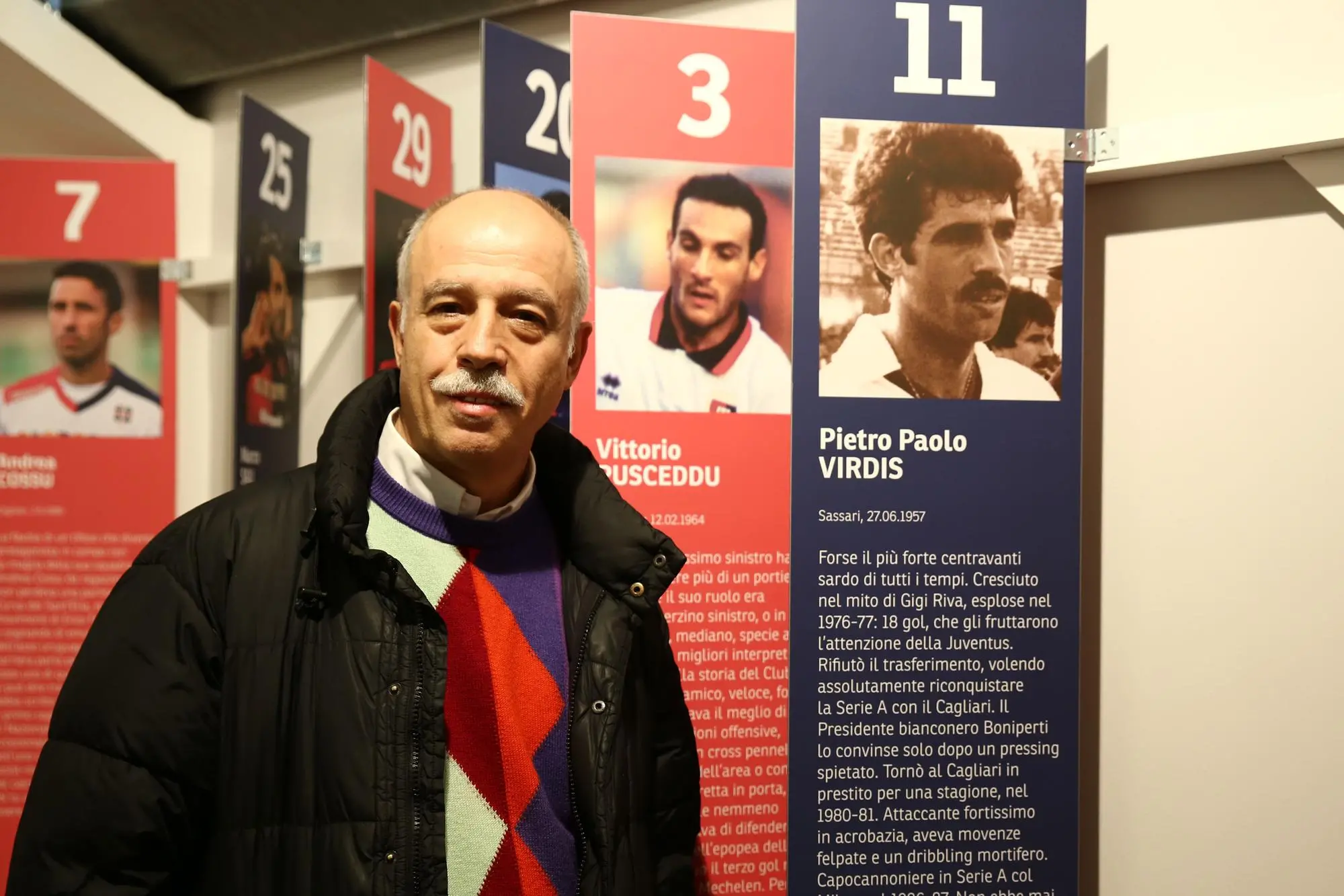 Il bomber Pietro Paolo Virdis (62 anni) nel museo rossoblù della Sardegna Arena