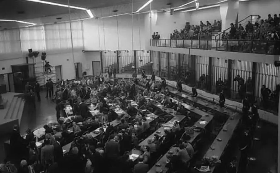 L'aula bunker del carcere dell'Ucciardone, a Palermo