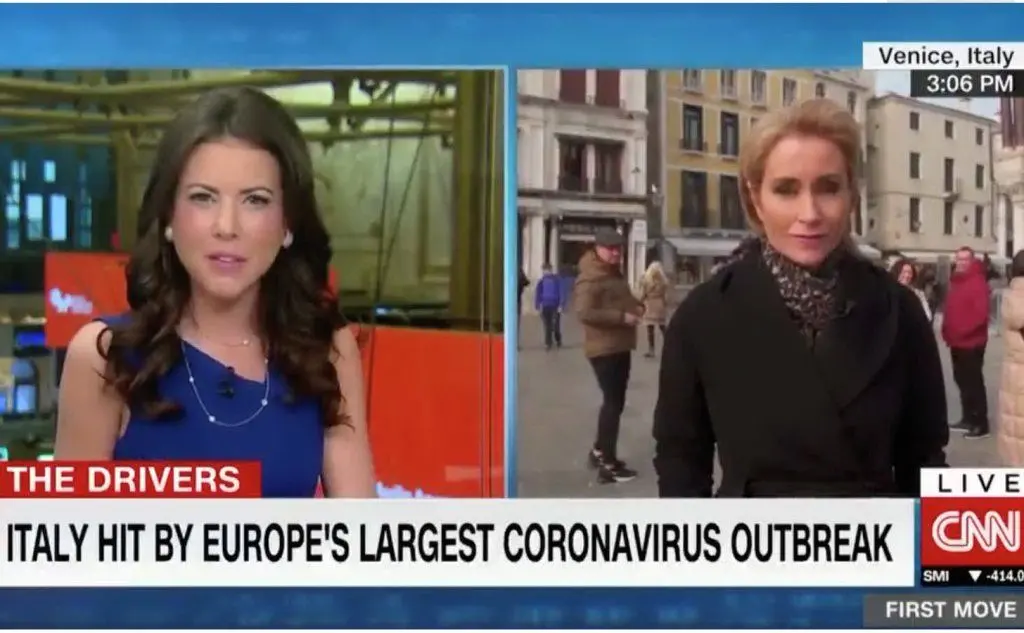 \"L'Italia colpita dalla più grande epidemia europea di coronavirus\": costanti i collegamenti da Venezia del canale statunitense della CNN
