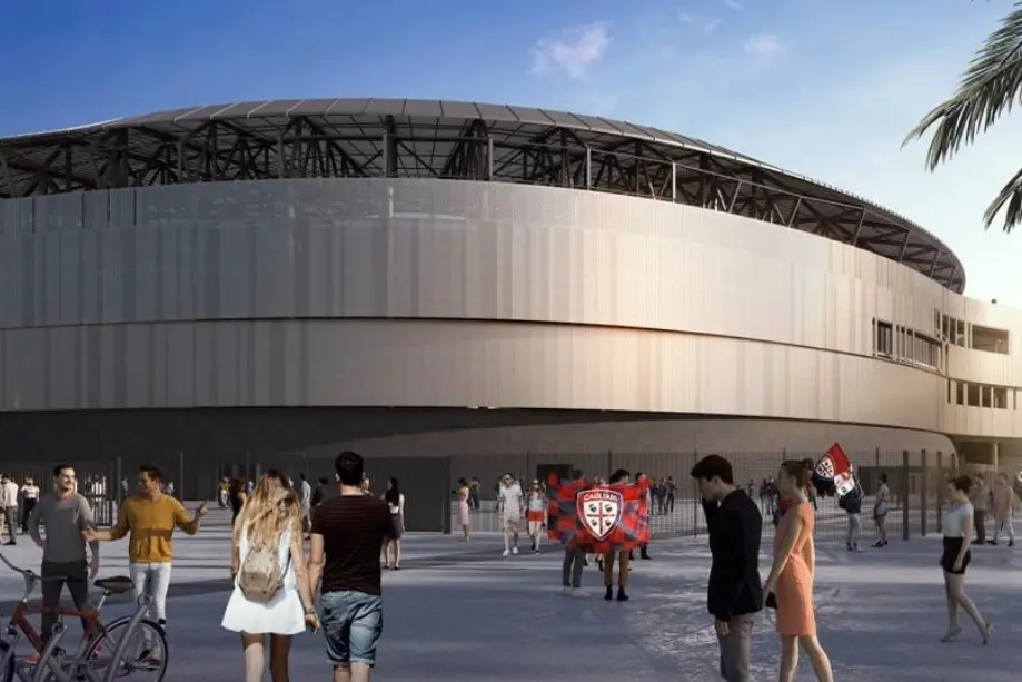 Il progetto del nuovo stadio del Cagliari (archivio L'Unione Sarda)