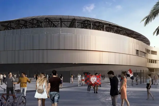 Il progetto del nuovo stadio del Cagliari (archivio L'Unione Sarda)