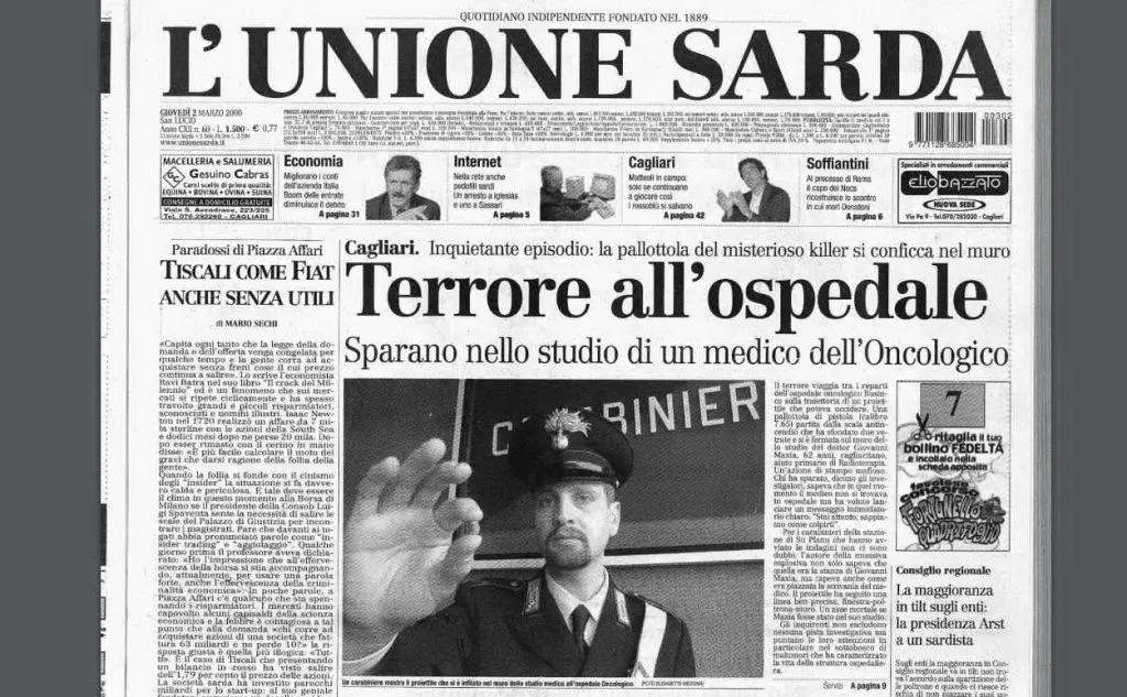 #AccaddeOggi: 2 marzo 2000, all'ospedale di Cagliari volano pallottole intimidatorie
