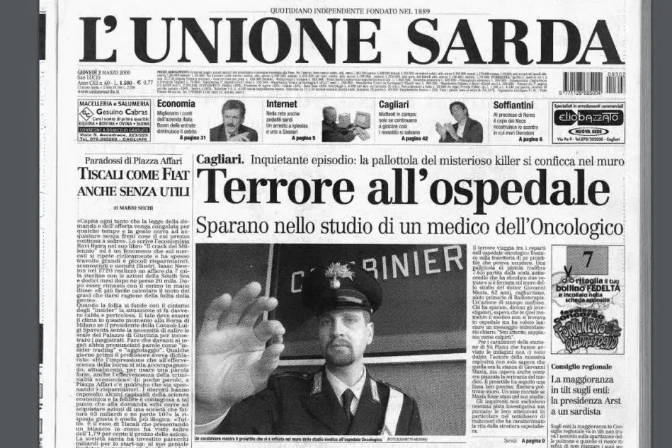 #AccaddeOggi: 2 marzo 2000, all'ospedale di Cagliari volano pallottole intimidatorie