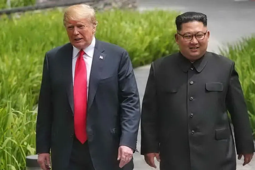Il presidente americano Donald Trump e il leader nordcoreano Kim Jong-un (Archivio L'Unione Sarda)