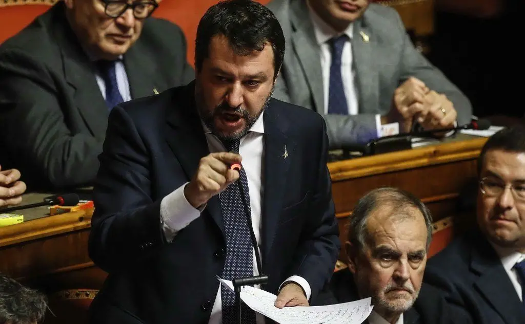 L'intervento di Salvini (Ansa - Frustaci)