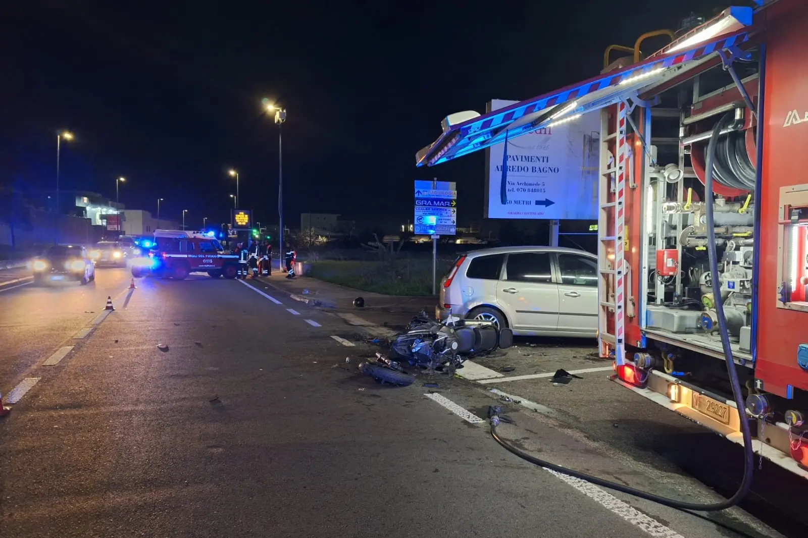 Il luogo del tragico incidente costato la vita a Nicola Salis