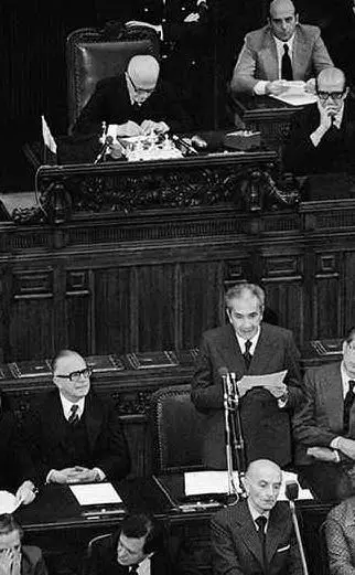 Aldo Moro alla Camera. Foto Archivio Riccardi