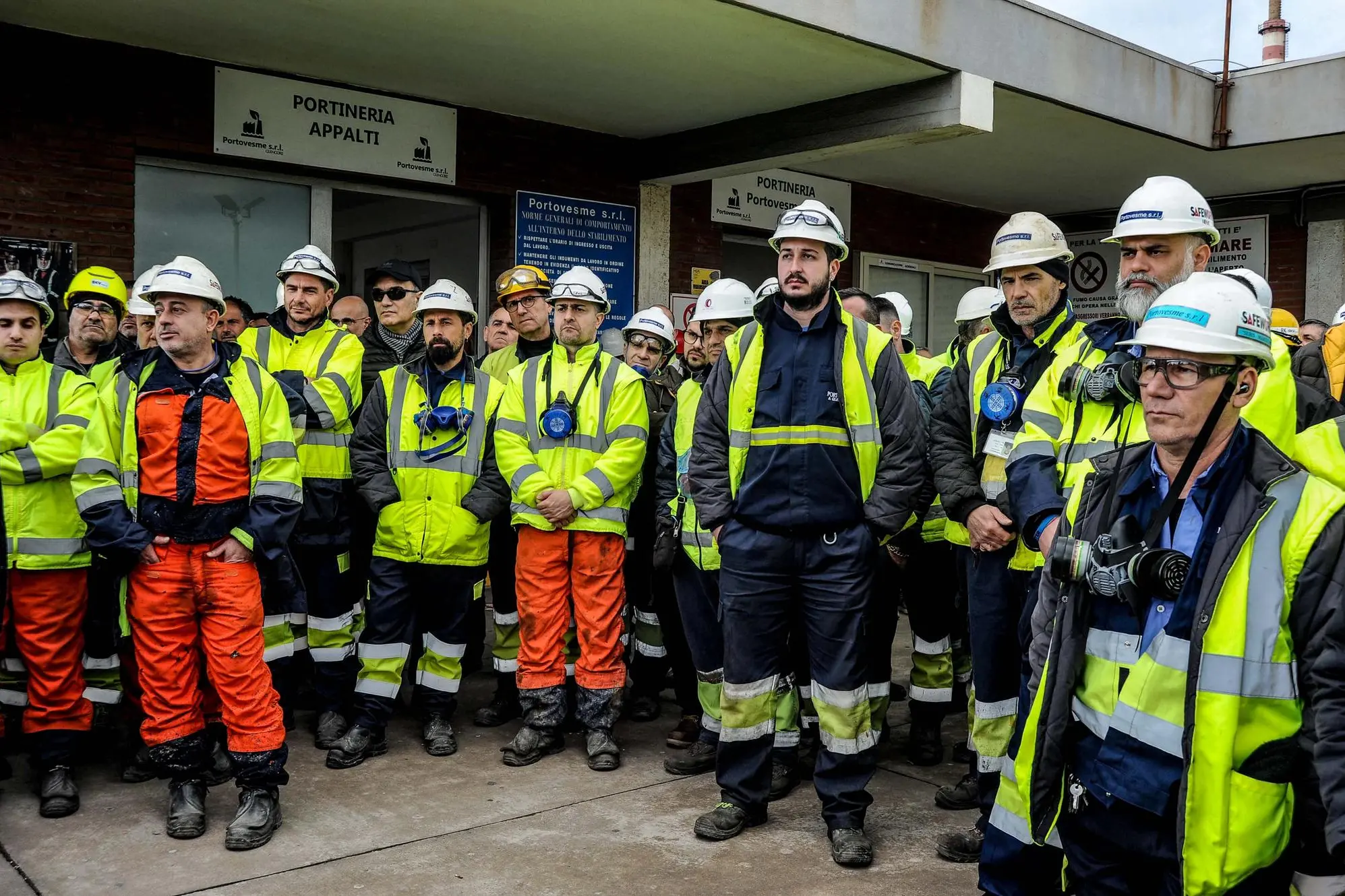 Lavoratori della Portovesme srl (Archivio L'Unione Sarda)