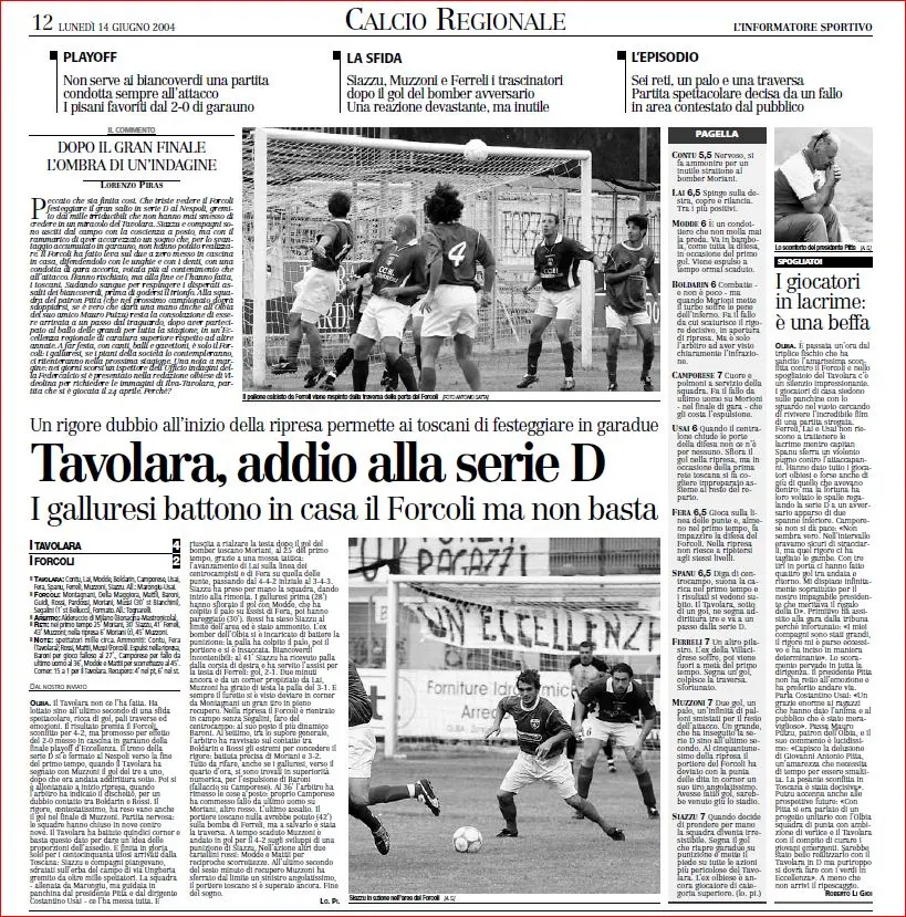 Tavolara fuori dai playoff promozione