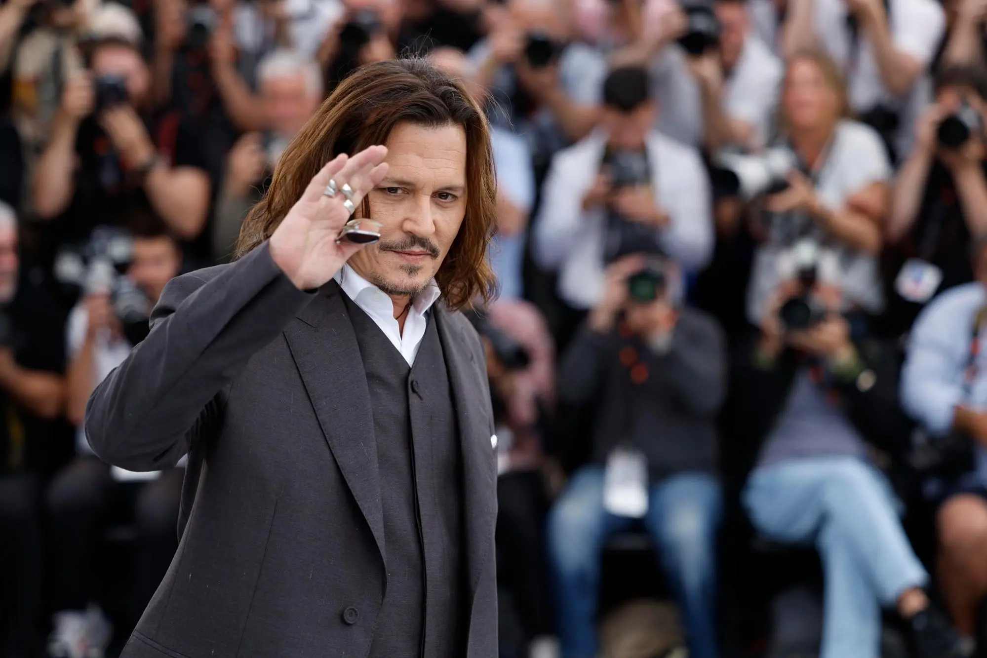Johnny Depp a Cannes (foto Ansa/Epa)