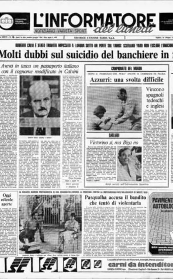 La notizia sulla prima pagina de L'Unione Sarda