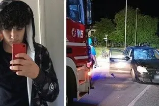 Il luogo dell'incidente e la giovane vittima (foto Facebook)