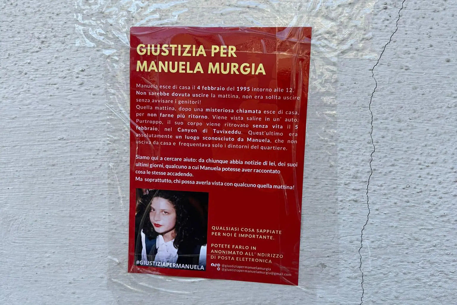 Volantini per Manuela Murgia a Cagliari