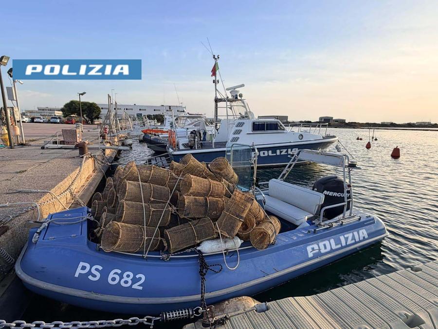 Arborea, sequestrate 70 nasse usate per la pesca abusiva del polpo