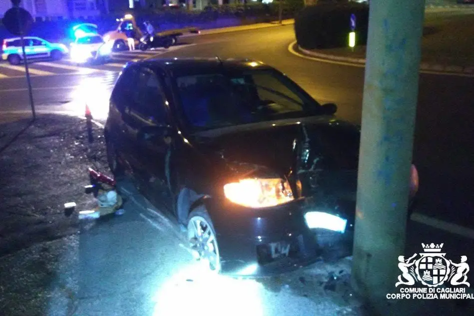 L'incidente (foto Polizia municipale)