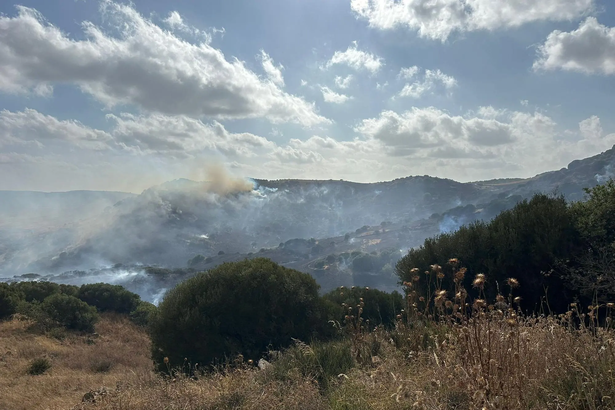 L'incendio a Osilo