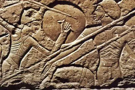 I guerrieri Shardana nel tempio di Ramesse III a Medinet Habu