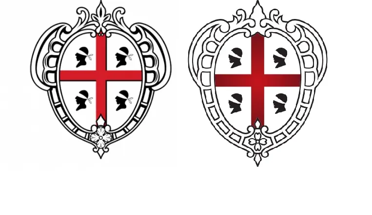 A sinistra il vecchio logo, a destra quello nuovo (foto Regione Sardegna)