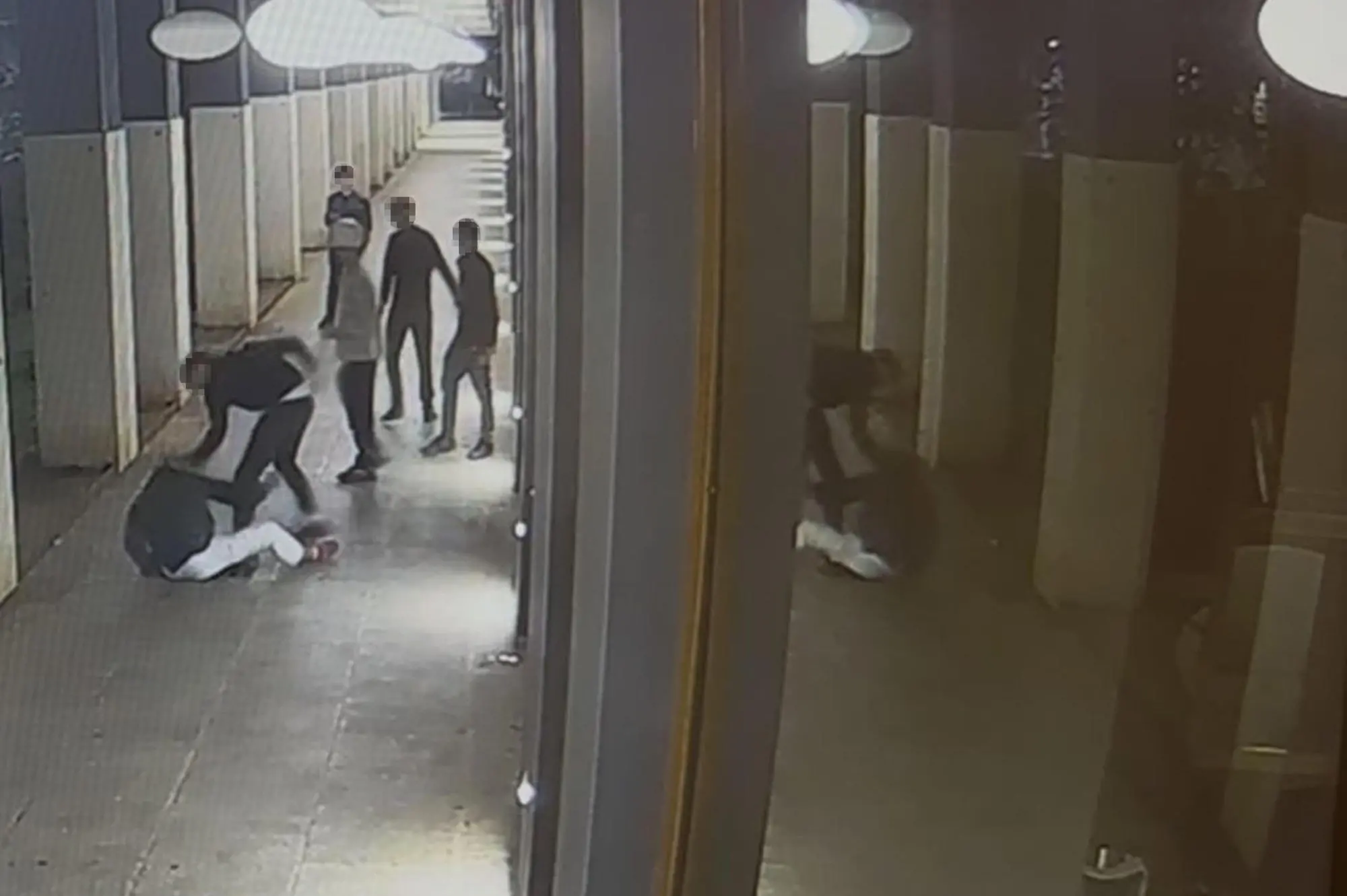 Un frame tratto da un video dell'aggressione al 22enne (Ansa)