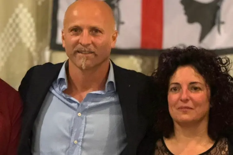 Il segretario Psd'Az, Emanuele Riu e la vice Patrizia Madeddu (foto Pala)