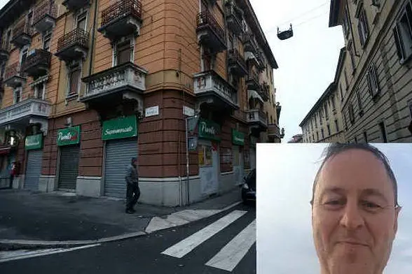 La zona dell'appartamento in cui è stato trovato Enrico Maccari (in basso a destra)