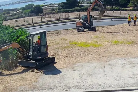 I lavori a Quartu (foto Daga)