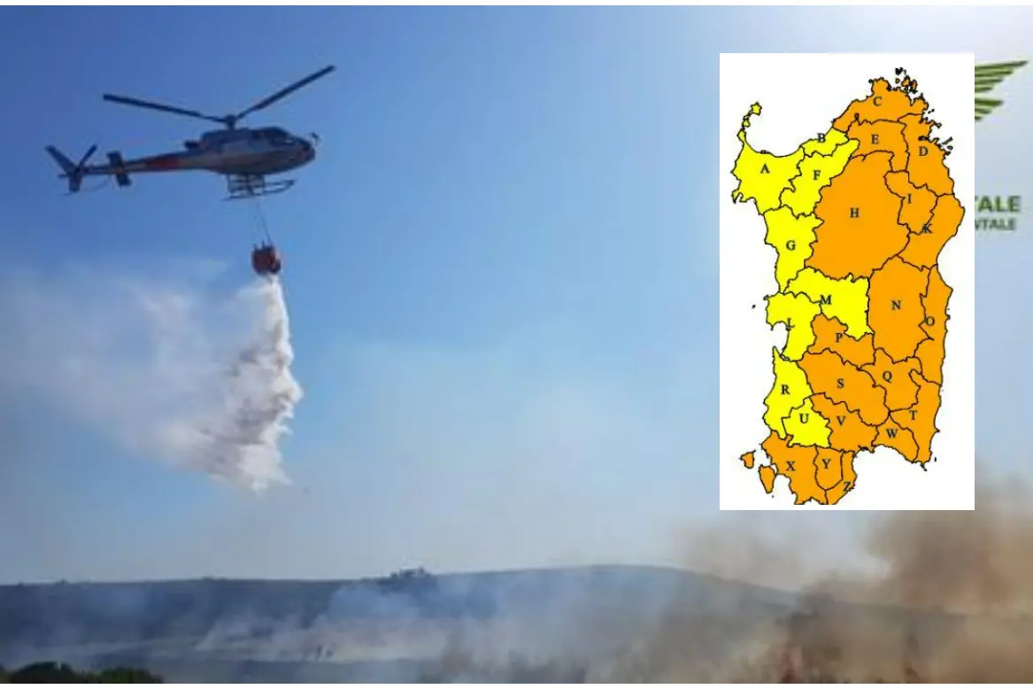 Высокая пожароопасность, оранжевая тревога более чем на половине Сардинии