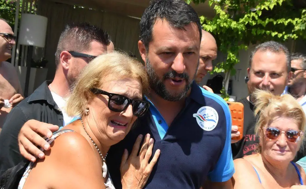 Matteo Salvini a Taormina (Ansa)