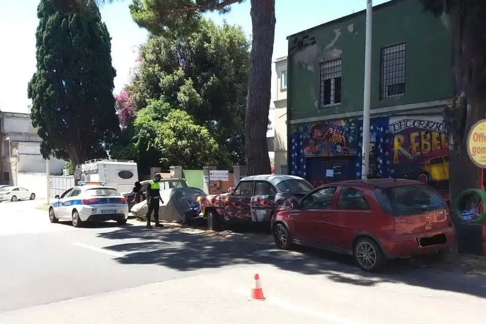 Il luogo dell'incidente (foto polizia municipale di Cagliari)