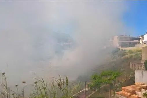 L'incendio a Villacidro