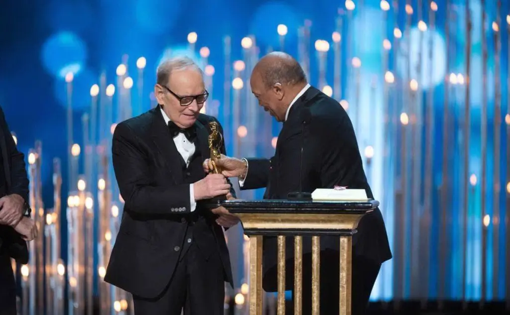La consegna dell'Oscar per la colonna sonora del film &quot;The Hateful Eight&quot;