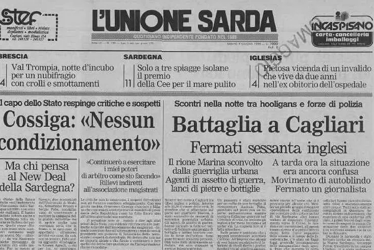 #AccaddeOggi: 9 giugno 1990, gli hooligans mettono a ferro e fuoco Cagliari. Scontri con la polizia e arresti