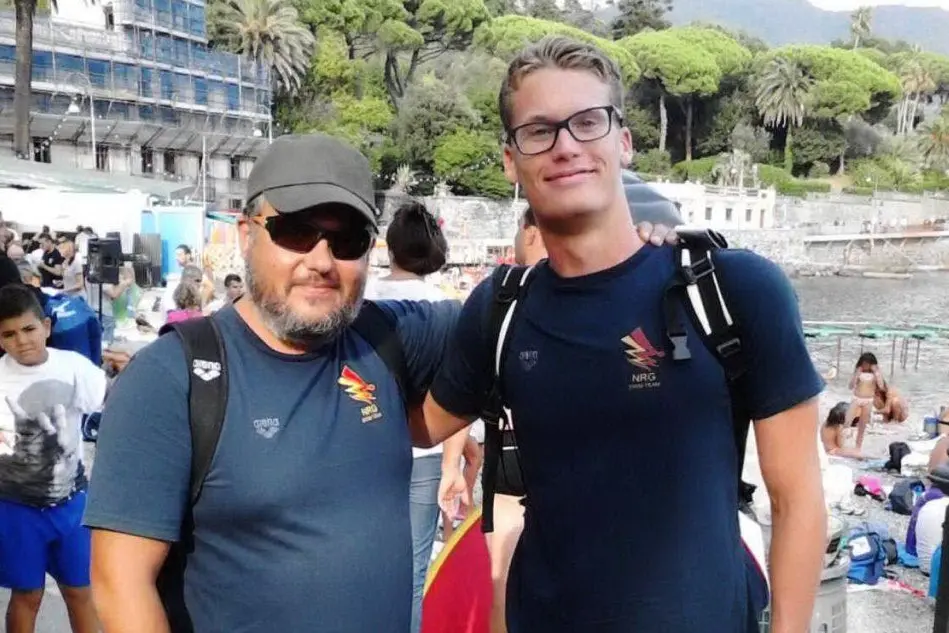 Marcello Guidi con il suo allenatore Marco Pinna