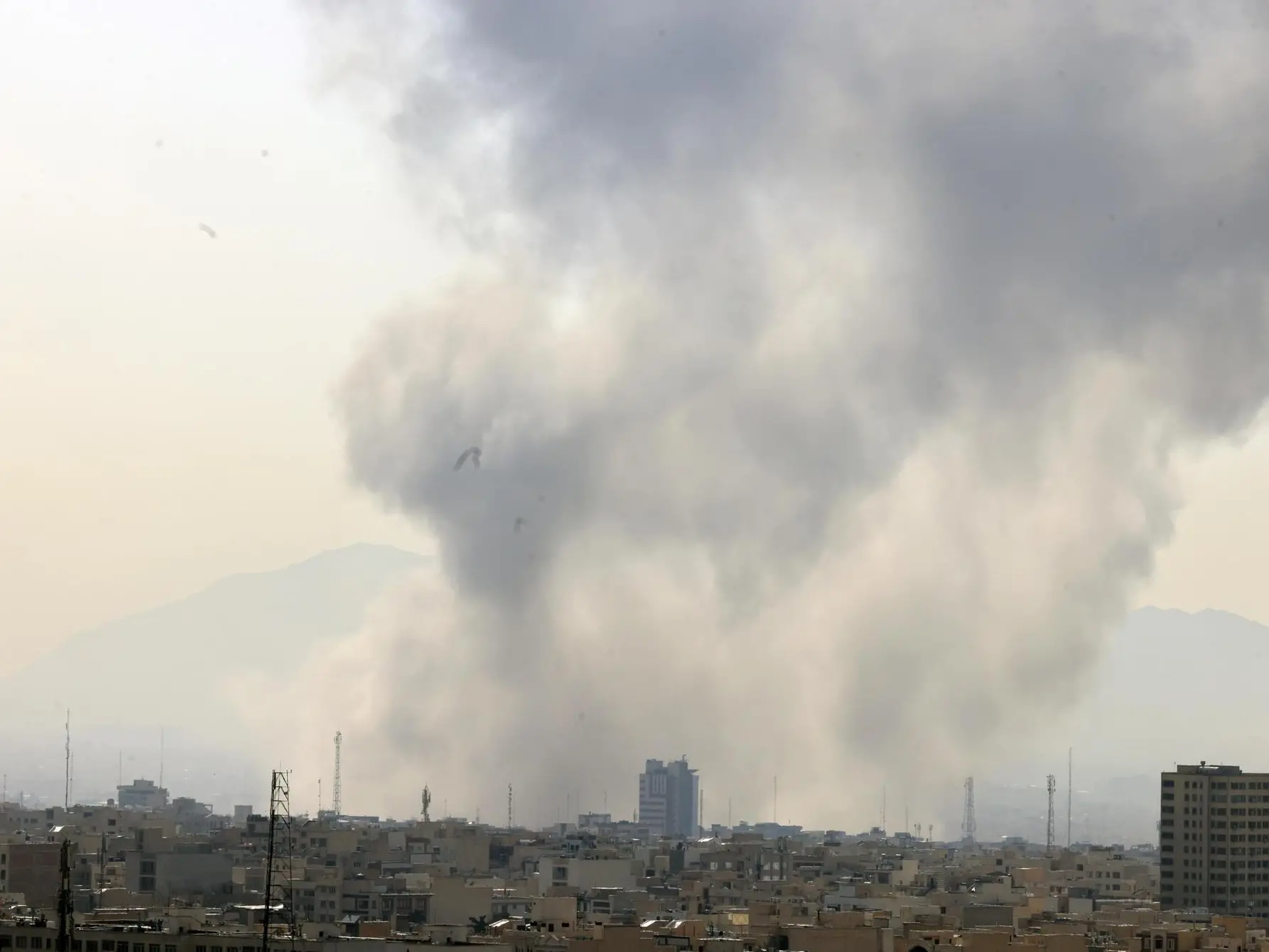 epaselect epa12782928 ?Smoke rises in central Tehran after Israel attack, 28 February 2026. Israel launched an attack on Iran on 28 February 2026, described as a "preemptive strike" by Israeli Defence Minister Israel Katz. EPA/ABEDIN TAHERKENAREH