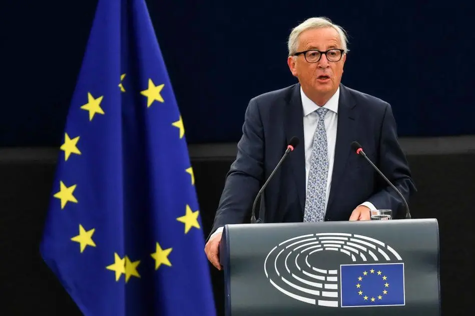 Il discorso sullo Stato dell'Unione di Jean-Claude Juncker (foto Ansa)
