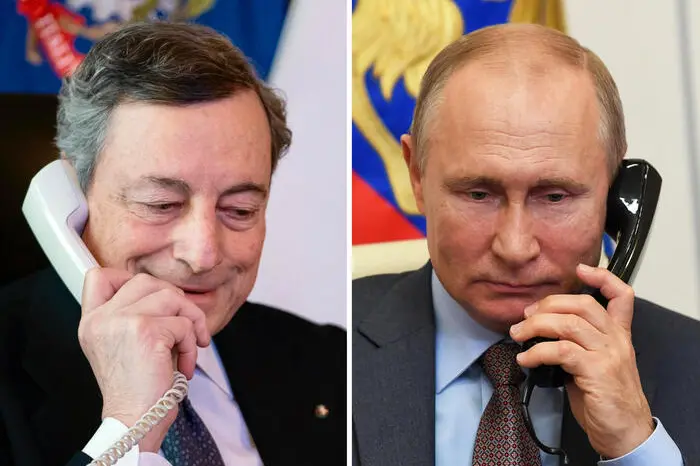 Mario Draghi and Vladimir Putin (Ansa)
