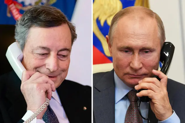 Марио Драги и Владимир Путин (Анса)