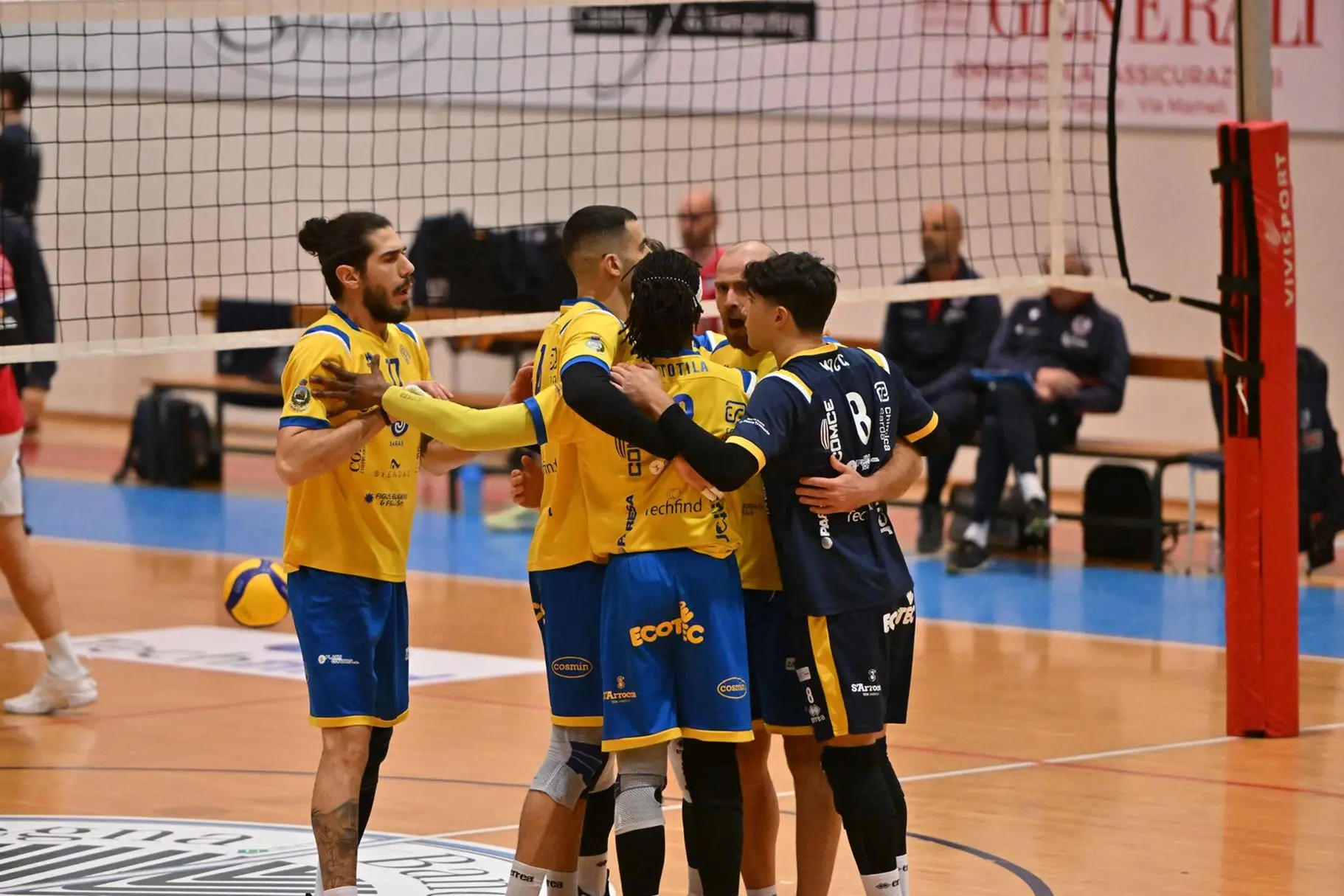 Sarroch esulta dopo un punto (foto di Andrea Chiaramida)