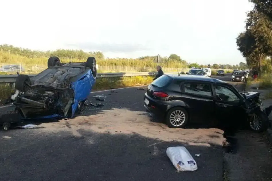 Le due auto coinvolte nell'incidente