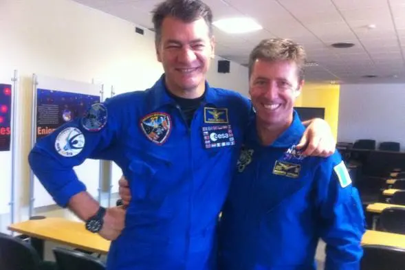 Con Roberto Vittori, altro astronauta italiano