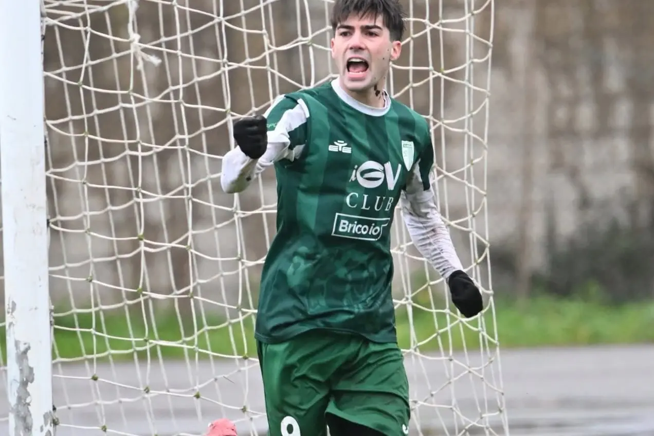 L'attaccante Nicolò Pisano del Palau, autore di un poker di reti (foto G.Pischedda)