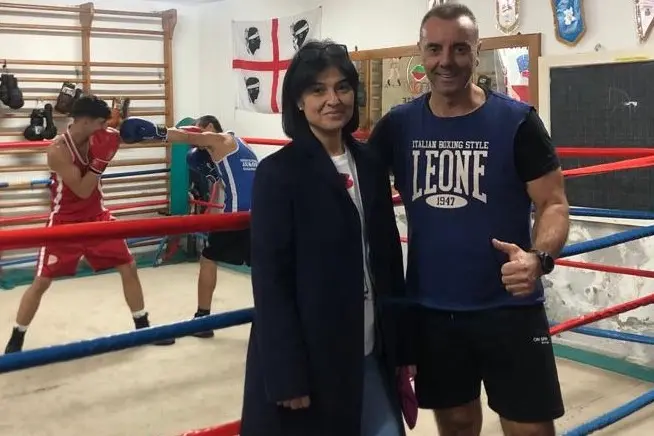 La presidente Maria Grazia Pasella e il maestro Tony Orezzo della palestra &quot;Aurora&quot; di Calangianus (foto Pischedda)