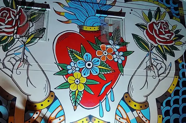 Il murale (foto Pittau)