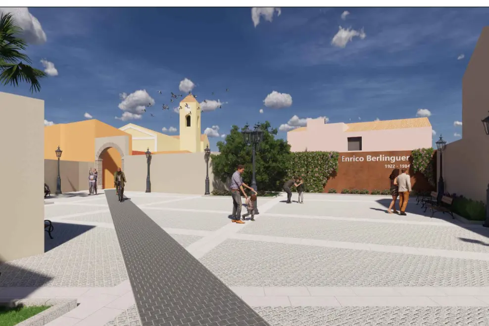 Capoterra, il rendering della piazza