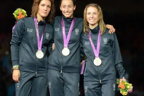 Arianna Errigo, Argento -Elisa Di Francisca, Oro - Valentina Vezzali, Bronzo (Scherma)