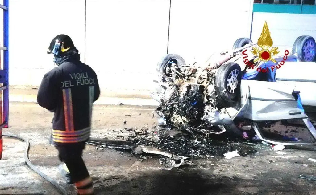 L'auto dopo l'incidente