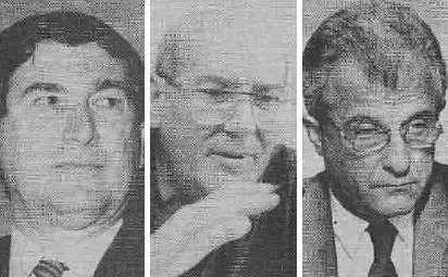 Gli arrestati: Nino Fadda, Luciano Fozzi e Salvatore Gusmeri (Archivio L'Unione Sarda)