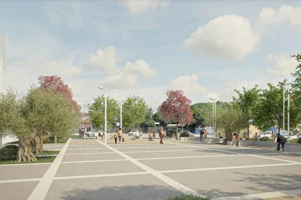 Il progetto della nuova piazza di Santa Maria degli Angeli (foto concessa)