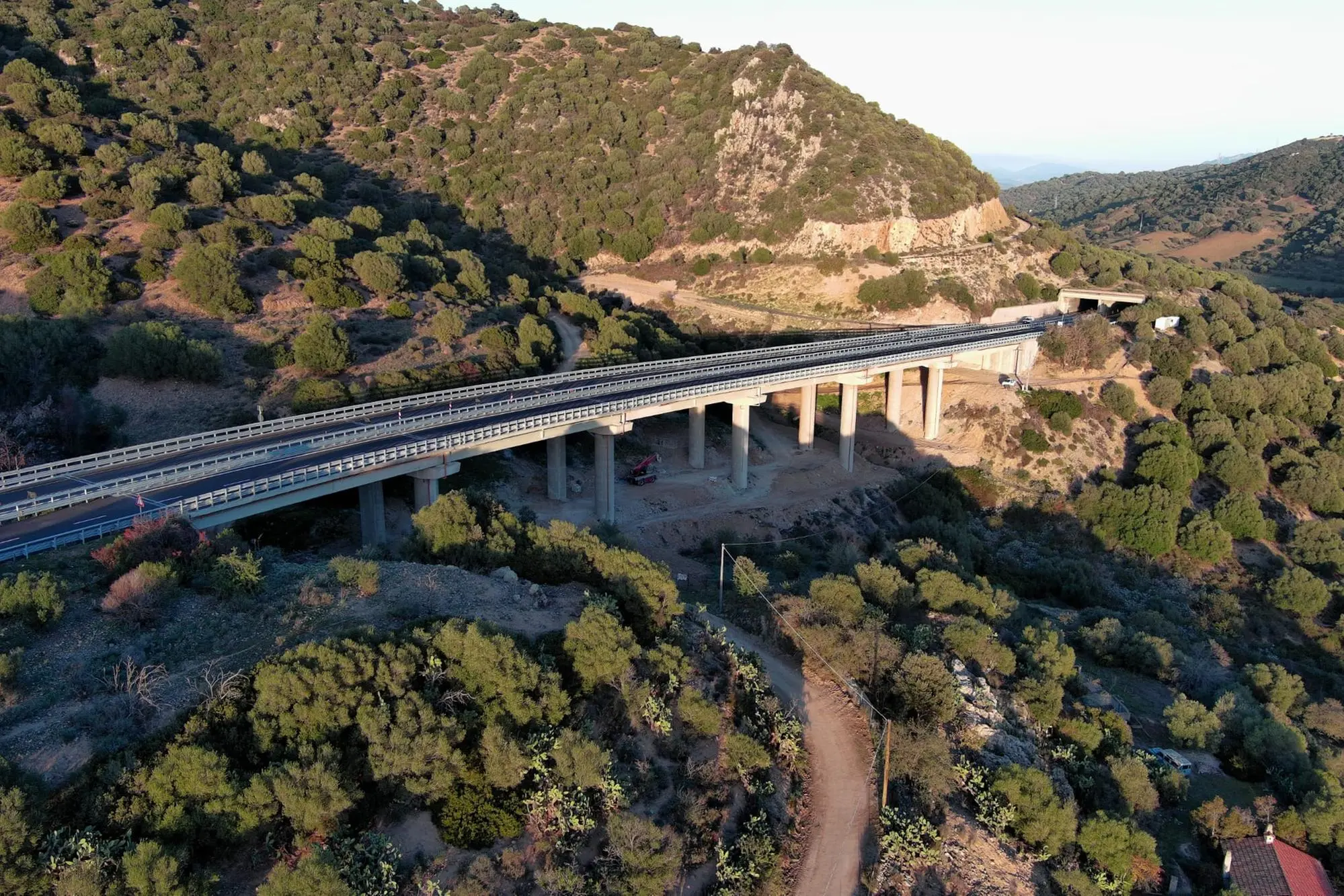 Marreri, il tratto interessato dal cantiere, sulla 131 Dcn