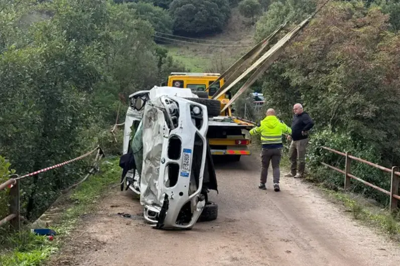 L'auto recuperata dopo l'incidente